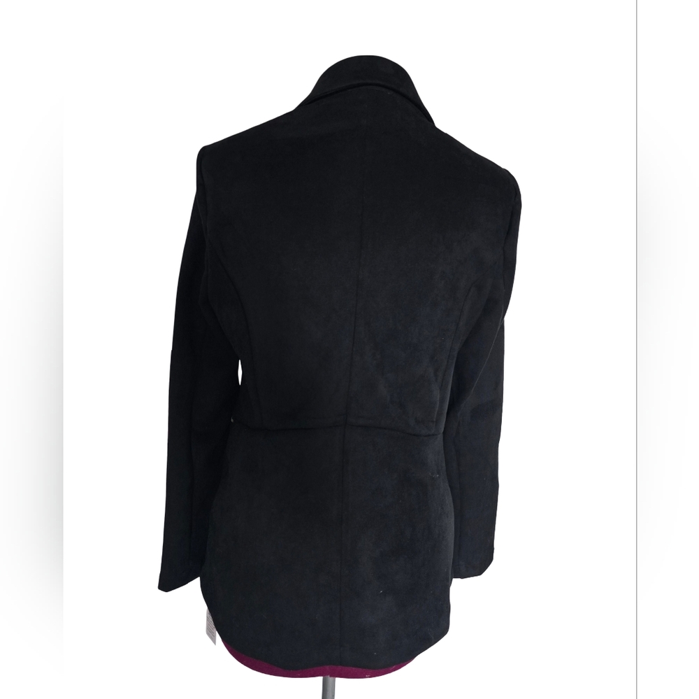 NWT Nanette Lepore Black Faux Suede Blazer Size S Business Casual Night Out Work - Picture 6 of 12
